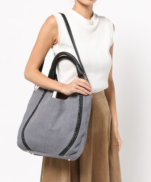 INTERPLANET WINGS（インタープラネットウィング）の「メッシュテープトート（トートバッグ・レディース・グレー/ベージュ・フリー）」の12枚目の写真