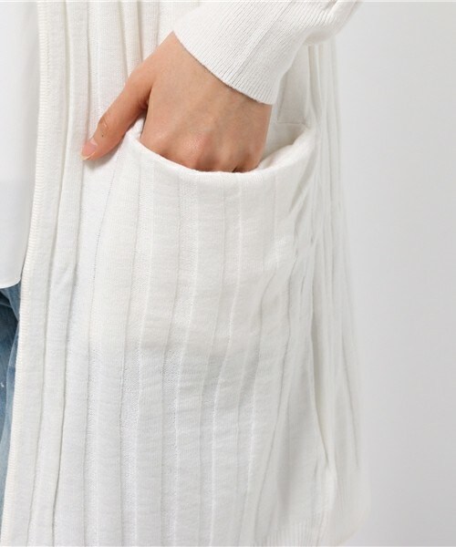 archives（アルシーヴ）の「ワイドリブロングカーデ（カーディガン/ボレロ・レディース・オフホワイト/グレー/ベージュ/ネイビー・MEDIUM）」の10枚目の写真