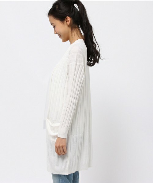 archives（アルシーヴ）の「ワイドリブロングカーデ（カーディガン/ボレロ・レディース・オフホワイト/グレー/ベージュ/ネイビー・MEDIUM）」の6枚目の写真