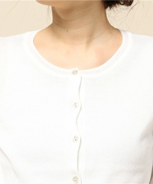 INTERPLANET（インタープラネット）の「綿混ベーシックカーディガン（カーディガン/ボレロ・レディース・オフホワイト/グレー/ブルー/ピンク/ネイビー・FREE）」の9枚目の写真