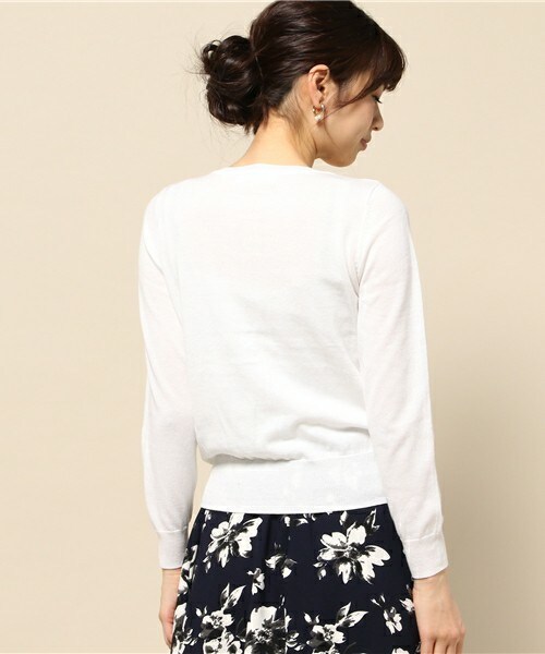 INTERPLANET（インタープラネット）の「綿混ベーシックカーディガン（カーディガン/ボレロ・レディース・オフホワイト/グレー/ブルー/ピンク/ネイビー・FREE）」の8枚目の写真