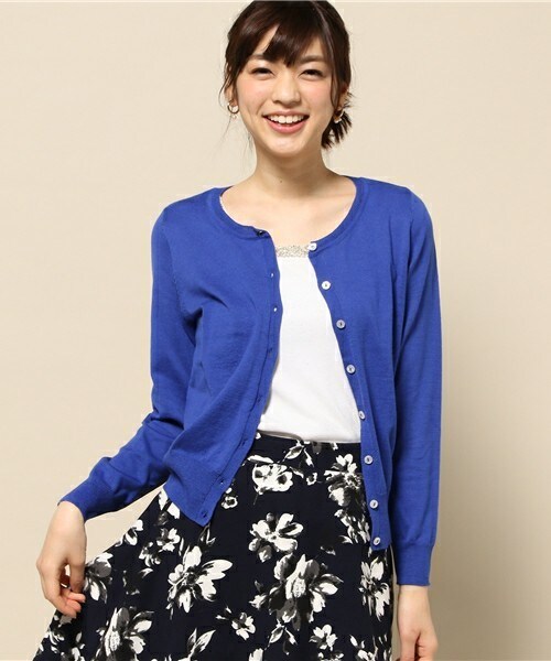 INTERPLANET（インタープラネット）の「綿混ベーシックカーディガン（カーディガン/ボレロ・レディース・オフホワイト/グレー/ブルー/ピンク/ネイビー・FREE）」の5枚目の写真