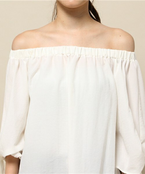 INTERPLANET（インタープラネット）の「フィブリルサテンスモック（シャツ/ブラウス・レディース・オフホワイト/モカ/ネイビー・FREE）」の7枚目の写真