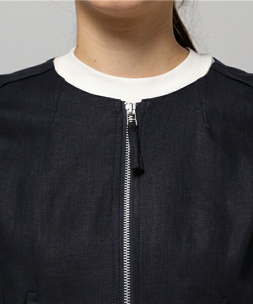 actuel（アクチュエル）の「麻レーヨンブルゾン（ブルゾン・レディース・ベージュ/カーキ/ネイビー・FREE）」の7枚目の写真