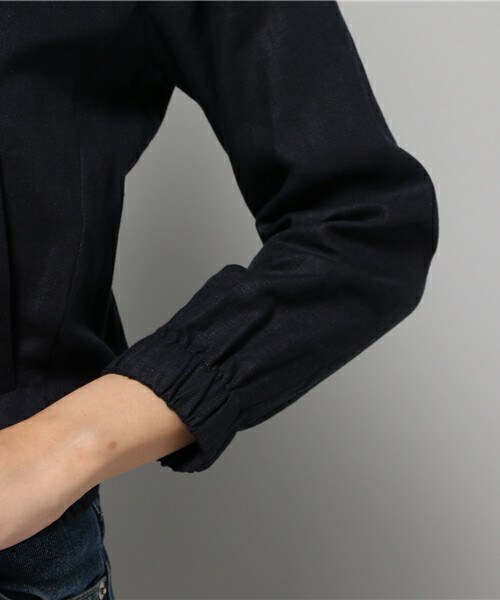 actuel（アクチュエル）の「麻レーヨンブルゾン（ブルゾン・レディース・ベージュ/カーキ/ネイビー・FREE）」の8枚目の写真