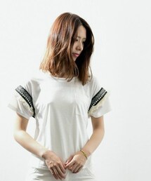 INTERPLANET WINGS | ビジューテープ袖Tシャツ(Tシャツ/カットソー)