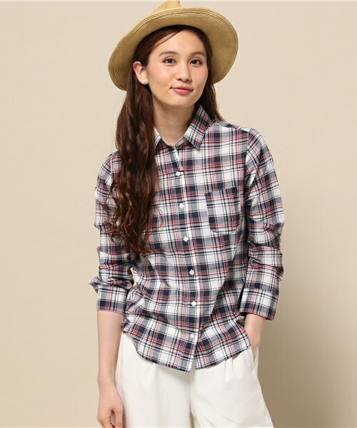 INTERPLANET WINGS（インタープラネットウィング）の「エアリーコットンチェックシャツ（シャツ/ブラウス・レディース・ブラック/ヘザーチャコール/イエロー/ボルドー・FREE）」の3枚目の写真