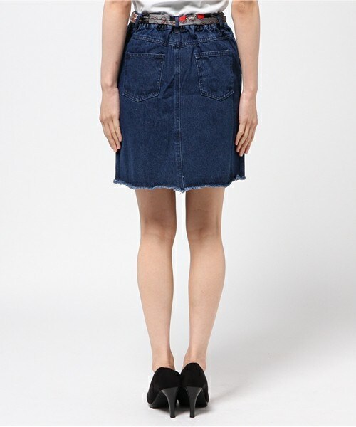 archives（アルシーヴ）の「フリンジデニム台形スカート（デニムスカート・レディース・ネイビー/ロイヤルブルー・MEDIUM）」の4枚目の写真