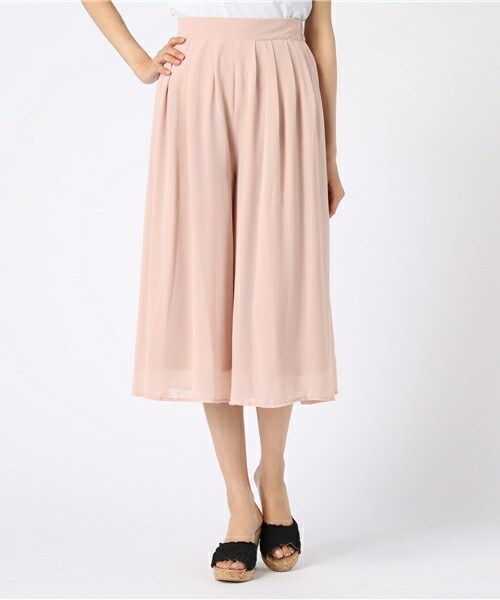 actuel（アクチュエル）の「8分丈ジョーゼットスカンツ（その他パンツ・レディース・ブラック/グレー/ベージュ/ピンク・FREE）」の4枚目の写真