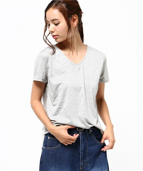 actuel（アクチュエル）の「レース×シフォンレイヤードP/O（Tシャツ/カットソー・レディース・オフホワイト/グレー/モカ・FREE）」の2枚目の写真