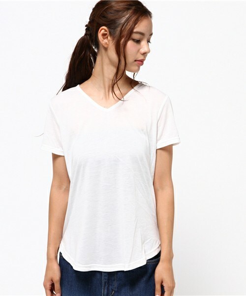 actuel（アクチュエル）の「レース×シフォンレイヤードP/O（Tシャツ/カットソー・レディース・オフホワイト/グレー/モカ・FREE）」の4枚目の写真