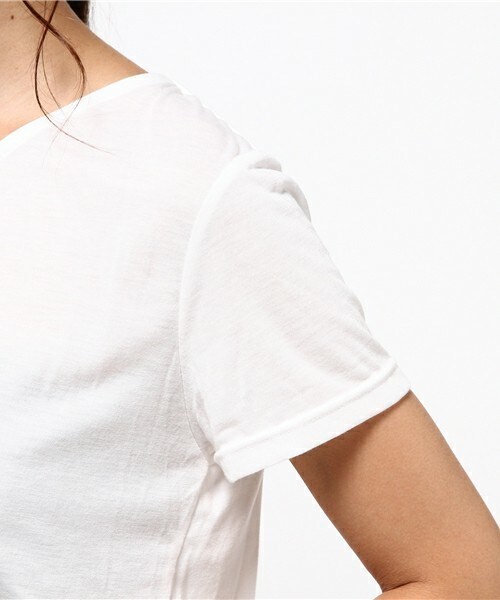 actuel（アクチュエル）の「レース×シフォンレイヤードP/O（Tシャツ/カットソー・レディース・オフホワイト/グレー/モカ・FREE）」の8枚目の写真
