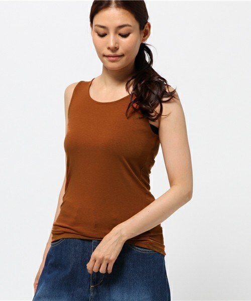 INTERPLANET（インタープラネット）の「【接触冷感】クールタンクトップ（タンクトップ・レディース・オフホワイト/ブラック/ベージュ/カーキ/キャメル・FREE）」の5枚目の写真