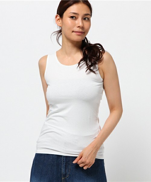 INTERPLANET（インタープラネット）の「【接触冷感】クールタンクトップ（タンクトップ・レディース・オフホワイト/ブラック/ベージュ/カーキ/キャメル・FREE）」の2枚目の写真