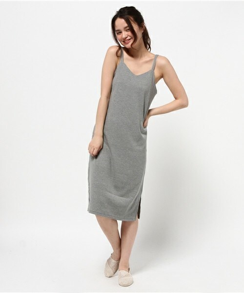 archives（アルシーヴ）の「テレコキャミワンピース（ワンピース・レディース・アイボリー/ブラック/グレー/グリーン/カーキ・MEDIUM）」の3枚目の写真