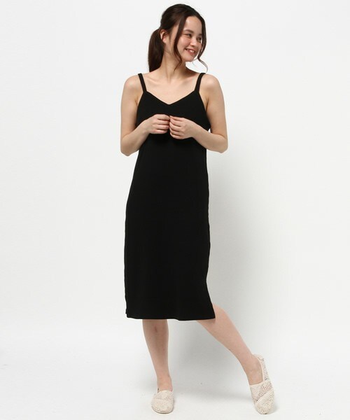 archives（アルシーヴ）の「テレコキャミワンピース（ワンピース・レディース・アイボリー/ブラック/グレー/グリーン/カーキ・MEDIUM）」の2枚目の写真