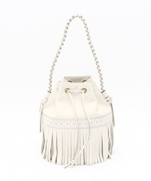 J&M Davidson（ジェイアンドエムデヴィッドソン）の「J&M DAVIDSON　ワンハンドルフリンジショルダーバッグ"M.CARNIVAL"（ショルダーバッグ・レディース・ホワイト/ブラック・FREE）」の4枚目の写真