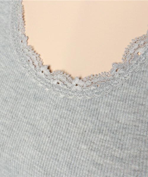 archives（アルシーヴ）の「テレコレースタンク（タンクトップ・レディース・オフホワイト/ブラック/グレー/カーキ・MEDIUM）」の8枚目の写真