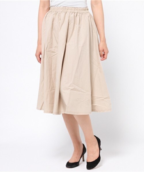 archives（アルシーヴ）の「タイプライターギャザースカート（スカート・レディース・ブラック/ベージュ/カーキ/レッド・MEDIUM）」の2枚目の写真