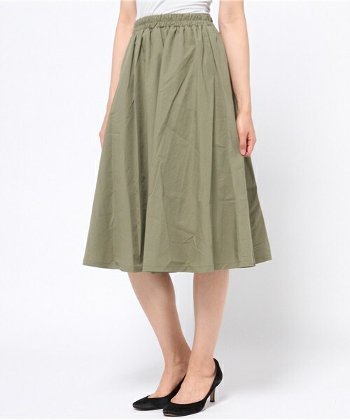 archives（アルシーヴ）の「タイプライターギャザースカート（スカート・レディース・ブラック/ベージュ/カーキ/レッド・MEDIUM）」の3枚目の写真