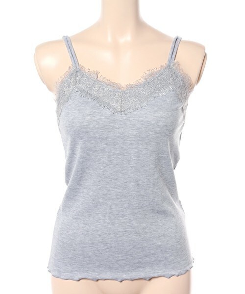 archives（アルシーヴ）の「胸レースキャミソール（キャミソール・レディース・オフホワイト/ブラック/グレー/ネイビー/イエロー・MEDIUM）」の3枚目の写真