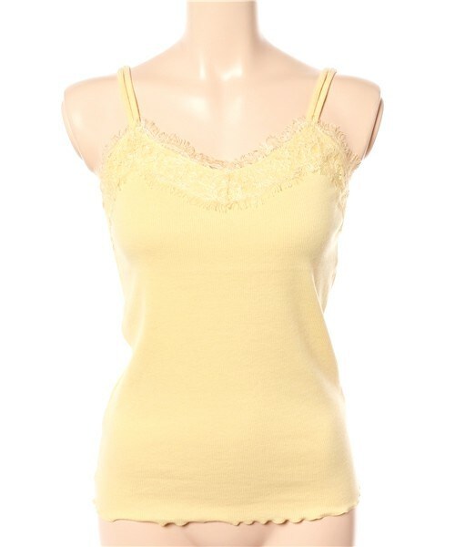 archives（アルシーヴ）の「胸レースキャミソール（キャミソール・レディース・オフホワイト/ブラック/グレー/ネイビー/イエロー・MEDIUM）」の5枚目の写真