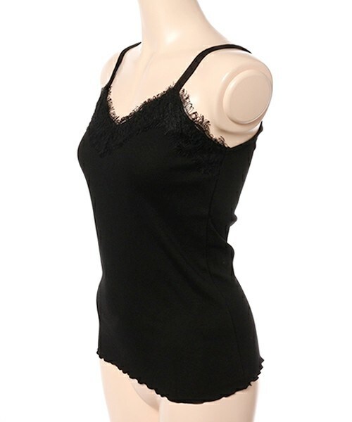 archives（アルシーヴ）の「胸レースキャミソール（キャミソール・レディース・オフホワイト/ブラック/グレー/ネイビー/イエロー・MEDIUM）」の6枚目の写真