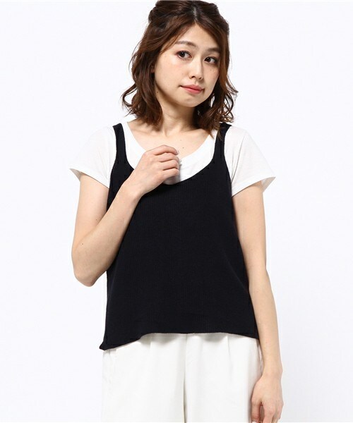 archives（アルシーヴ）の「片畦ビスチェ（ニット/セーター・レディース・グレー/グリーン/ネイビー/ピンク・MEDIUM）」の3枚目の写真