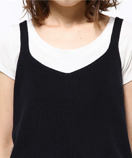 archives（アルシーヴ）の「片畦ビスチェ（ニット/セーター・レディース・グレー/グリーン/ネイビー/ピンク・MEDIUM）」の8枚目の写真