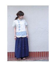 NIRAME.CO | モクモクしゃつ　グレー　ノーカラー(シャツ/ブラウス)