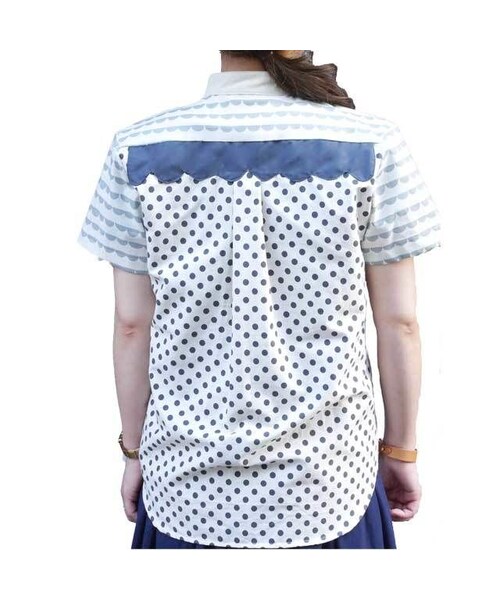 NIRAME.CO（ニラメッコ）の「モクモクしゃつ　グレー　ノーカラー（シャツ/ブラウス・レディース・その他）」の4枚目の写真