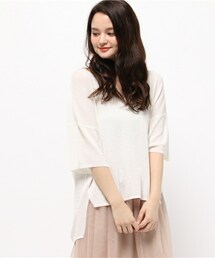 Cheek | 麻タッチVネックニットプルオーバー(ニット/セーター)