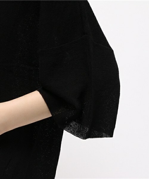 Cheek（チーク）の「麻タッチVネックニットプルオーバー（ニット/セーター・レディース・オフホワイト/ブラック/ベージュ・MEDIUM）」の8枚目の写真