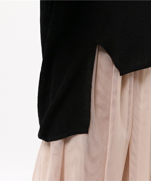 Cheek（チーク）の「麻タッチVネックニットプルオーバー（ニット/セーター・レディース・オフホワイト/ブラック/ベージュ・MEDIUM）」の9枚目の写真