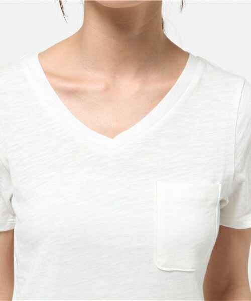 archives（アルシーヴ）の「ポケ付Vプルオーバー（Tシャツ/カットソー・レディース・オフホワイト/ブラック/グレー/ベージュ/カーキ/レッド・MEDIUM）」の10枚目の写真