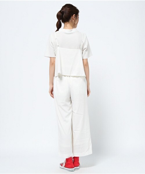 archives（アルシーヴ）の「キャミ＋ワイドパンツセットアップ（つなぎ/オールインワン・レディース・アイボリー/ブラック/ネイビー/オレンジ・MEDIUM）」の7枚目の写真