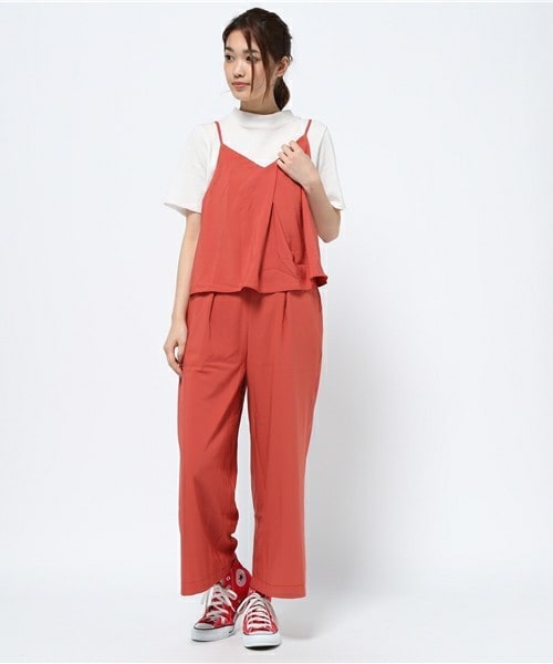 archives（アルシーヴ）の「キャミ＋ワイドパンツセットアップ（つなぎ/オールインワン・レディース・アイボリー/ブラック/ネイビー/オレンジ・MEDIUM）」の4枚目の写真