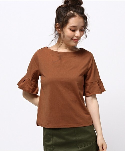 archives（アルシーヴ）の「度詰め天竺Tシャツ（Tシャツ/カットソー・レディース・オフホワイト/ブラック/カーキ/ネイビー/オレンジ・MEDIUM）」の5枚目の写真