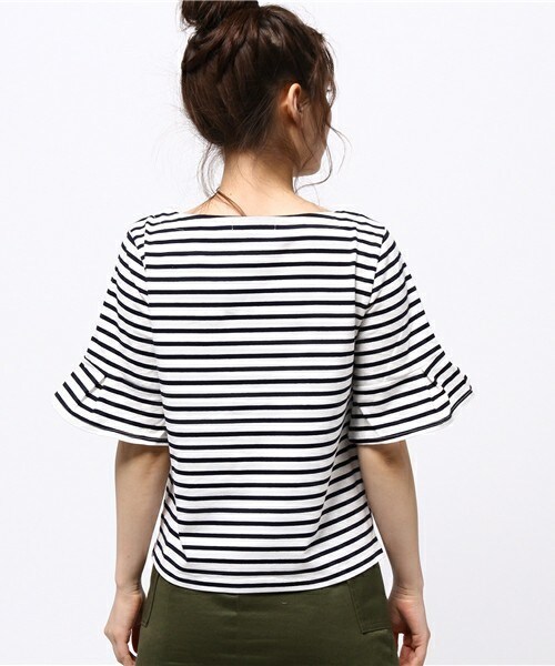 archives（アルシーヴ）の「度詰め天竺Tシャツ（Tシャツ/カットソー・レディース・オフホワイト/ブラック/カーキ/ネイビー/オレンジ・MEDIUM）」の8枚目の写真