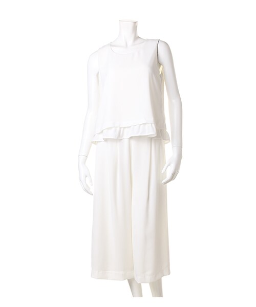 INGNI（イング）の「JZノースリTOPS＋ガウチョパンツ／SET（トップス・レディース・ｵﾌﾎﾜｲﾄ/ｵﾌﾎﾜｲﾄ/ｽﾄﾗｲﾌﾟ/ﾋﾟﾝｸﾍﾞｰｼﾞｭ/ｺﾝ/ｽﾄﾗｲﾌﾟ/ｷｬﾒﾙ/ﾗｲﾄﾌﾞﾗｳﾝ/ﾚｰｽ/ｸﾛ・M）」の13枚目の写真