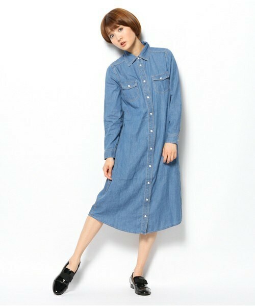 Archives アルシーヴ の マキシデニムシャツワンピース シャツワンピース Wear