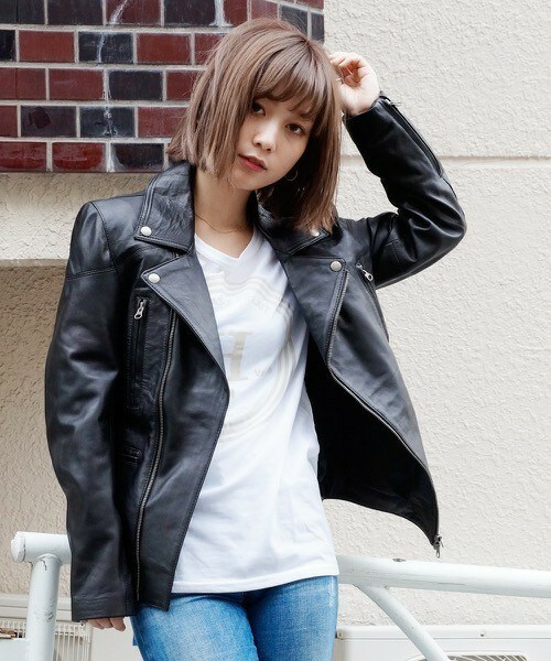 DETAILS（ディテールズ）の「DETAILS/ラムレザー W ライダース  