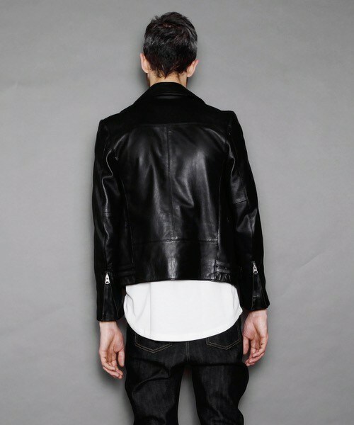 DETAILS（ディテールズ）の「DETAILS/ラムレザー W ライダース  