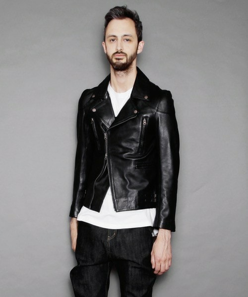 DETAILS（ディテールズ）の「DETAILS/ラムレザー W ライダース  