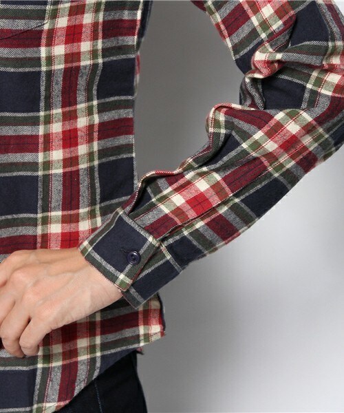 archives（アルシーヴ）の「チェックシャツ（シャツ/ブラウス・レディース・ネイビー/ピンク・MEDIUM）」の7枚目の写真