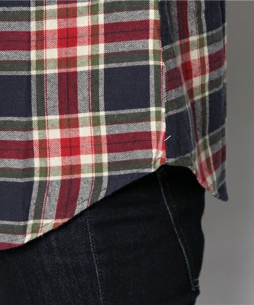 archives（アルシーヴ）の「チェックシャツ（シャツ/ブラウス・レディース・ネイビー/ピンク・MEDIUM）」の9枚目の写真