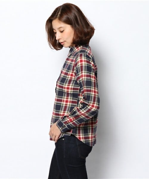 archives（アルシーヴ）の「チェックシャツ（シャツ/ブラウス・レディース・ネイビー/ピンク・MEDIUM）」の4枚目の写真