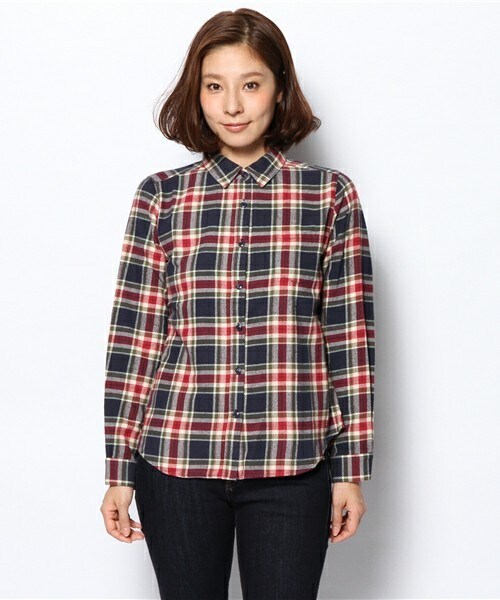 archives（アルシーヴ）の「チェックシャツ（シャツ/ブラウス・レディース・ネイビー/ピンク・MEDIUM）」の3枚目の写真