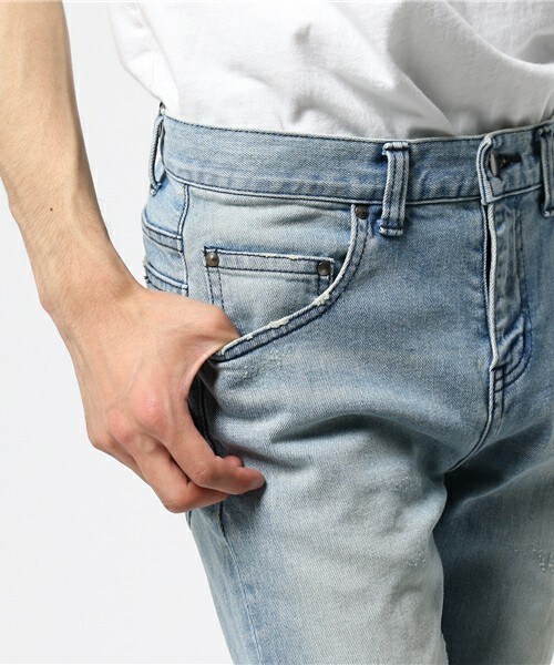 DIET BUTCHER(ダイエットブッチャー)の「DIET BUTCHER SLIM SKIN ダメージル-ズフィットデニム(デニムパンツ・メンズ・ダークブルー・1/2)」の12枚目の写真