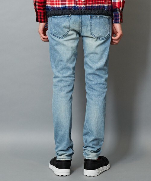 DIET BUTCHER(ダイエットブッチャー)の「DIET BUTCHER SLIM SKIN ダメージル-ズフィットデニム(デニムパンツ・メンズ・ダークブルー・1/2)」の9枚目の写真